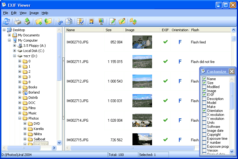 EXIF Viewer is the most efficient tool for dealing with extended info in photos