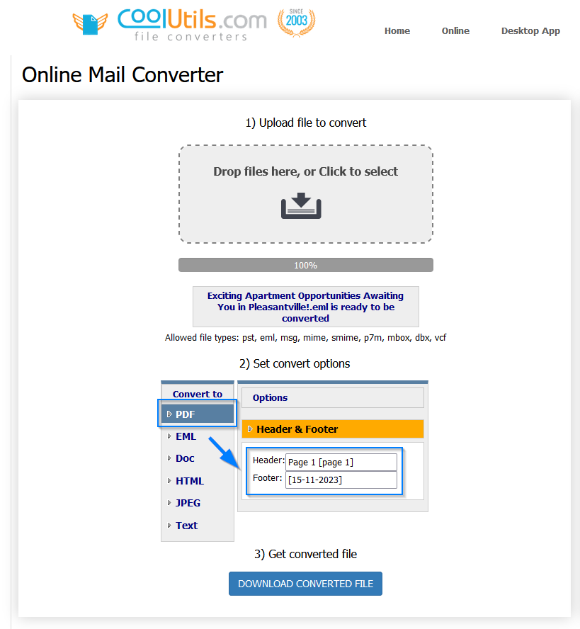 comment convertir mail en pdf