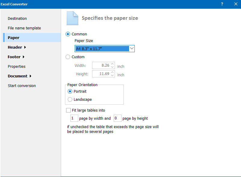 Excel Converter Paper