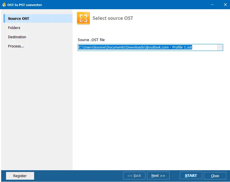 OST to PST Converter