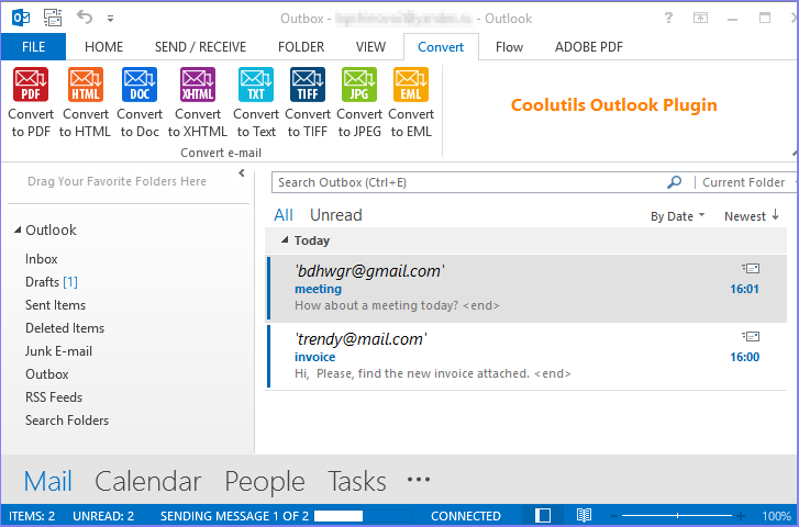 Coolutils Outlook Plugin screenshot